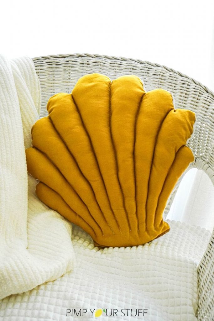 Muschelkissen nähen DIY Deko für zu Hause