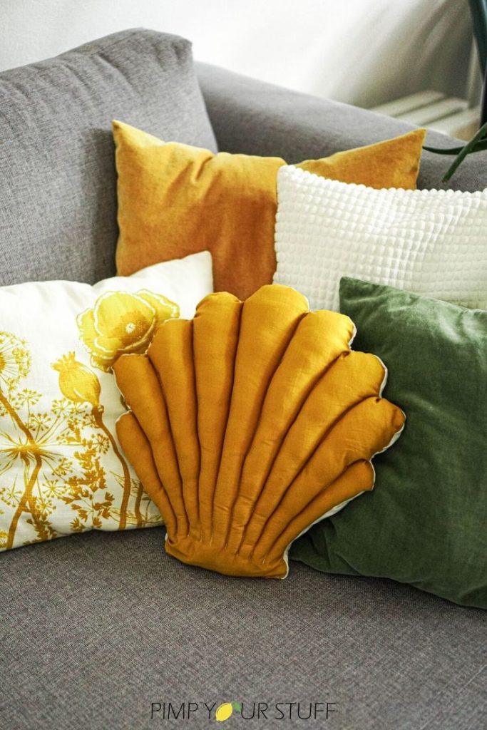 Muschelkissen selber nähen Interior DIY